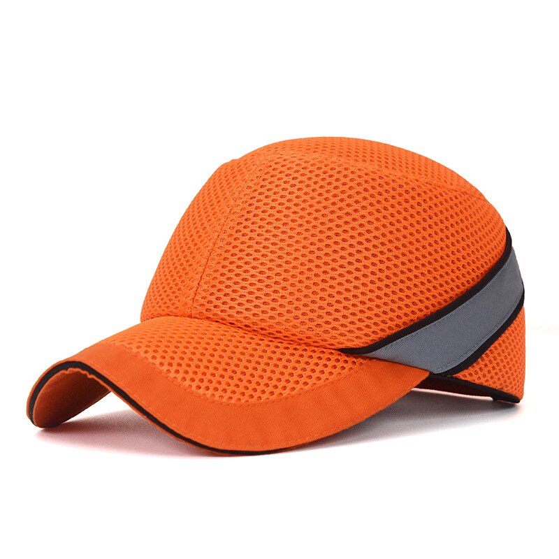 Arbejdssikkerhed bump cap baseball hat stil net klud hi-viz anti-kollision hård hat hjelm hovedbeskyttelse reparation: Orange