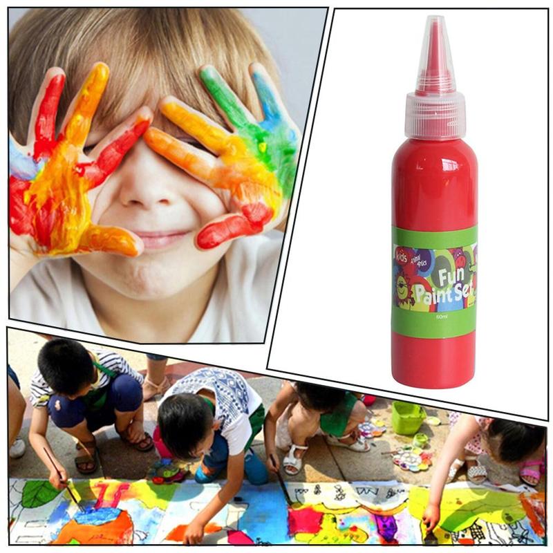 12 couleurs 60ml lavable doigt peinture sécurité et environnement enfants pigments bricolage pigment aquarelle protection dessin W6Z3