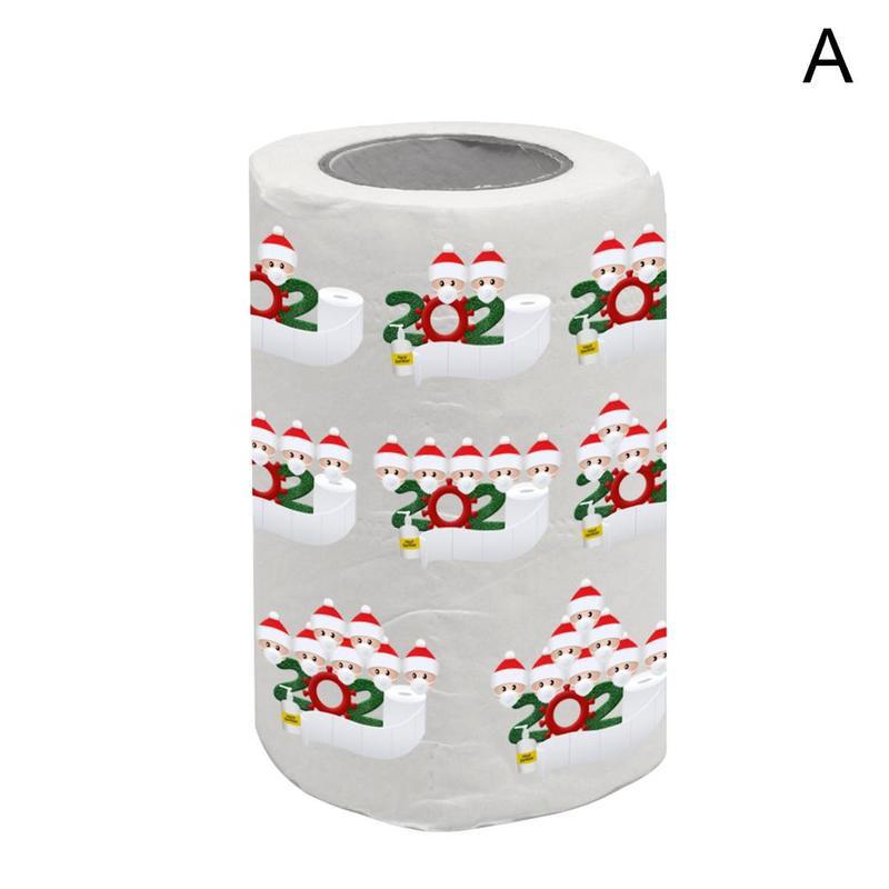 Papier toilette de noël motif couleur père noël bonhomme de neige papier hygiénique maison de noël Navidad papier toilette de noël: A