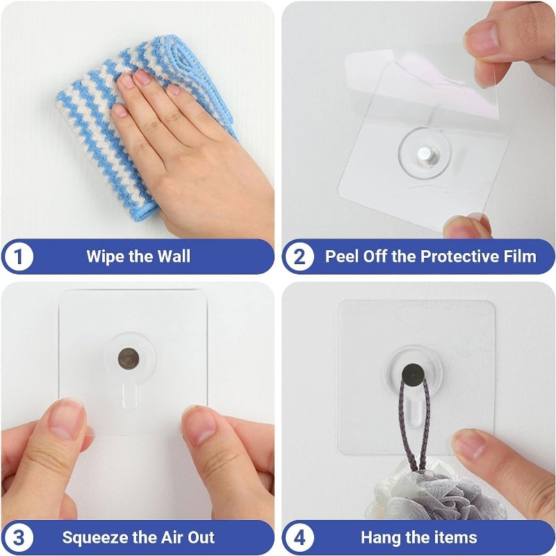 Ganchos adhesivos fuertes, soporte para marco de fotos, póster, reloj, sin ganchos de perforación, hogar, cocina, baño, colgador impermeable, ganchos de tornillo