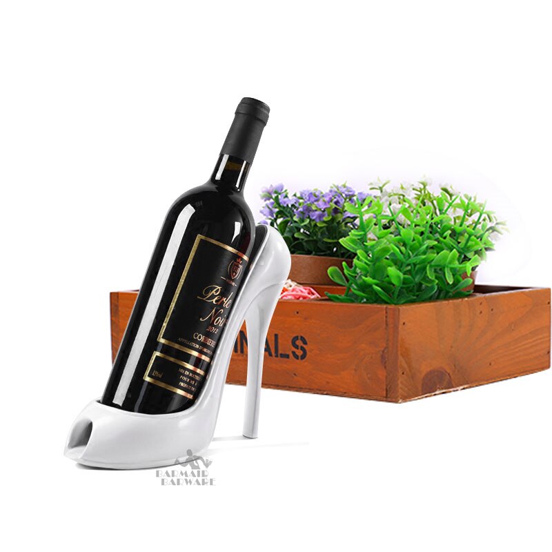High Heel Shoe Wine Bottle Holder Stylish Rack Basket Accessory for Home Bar Tools
