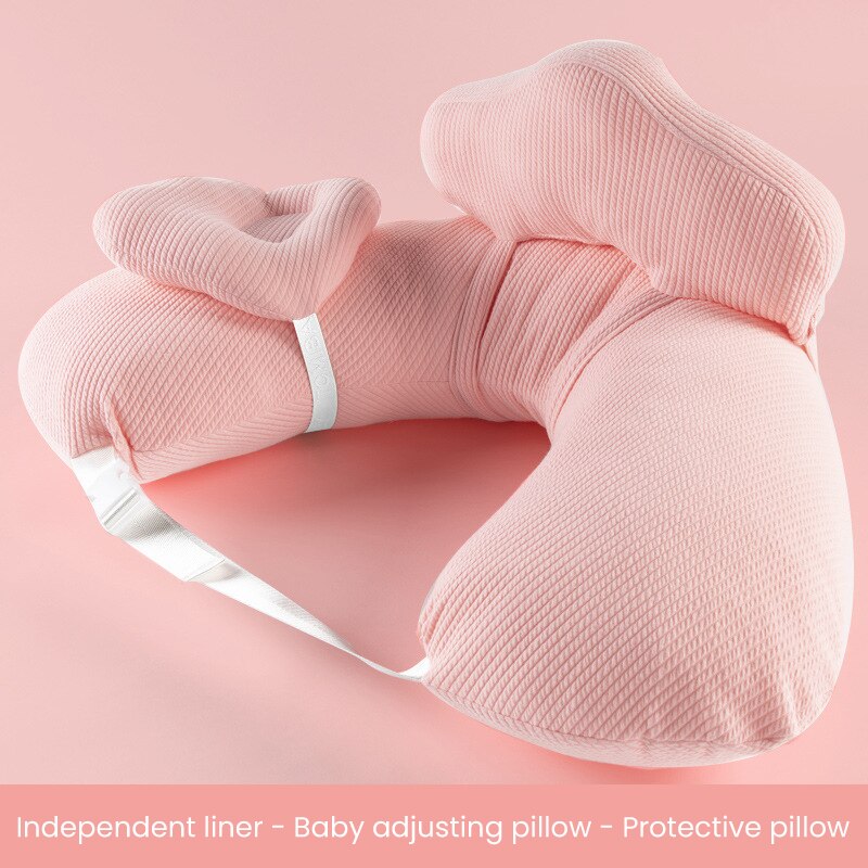 Almohada brillante de algodón para bebé, almohada de lactancia de color, almohada de maternidad para bebé, almohada de alimentación para bebé: C-Pink