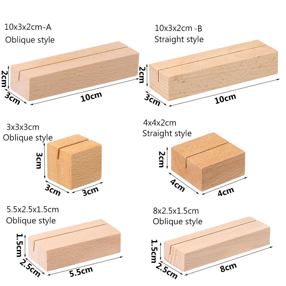 Clip de madera Natural para notas, soporte para fotos, tarjeta de escritorio, mensajes, tarjeta de visita, soporte de marco de fotos, Base de decoración de escritorio, 1 unidad