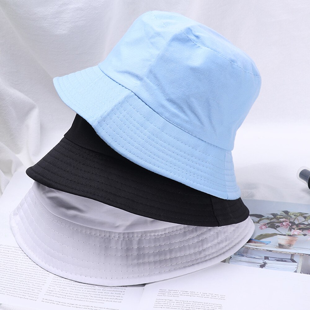 Summer Foldable Bucket Hat Unisex Women Outdoor Sunscreen Cotton Fishing Hunting Cap Men Basin Chapeau Sun Prevent Hats