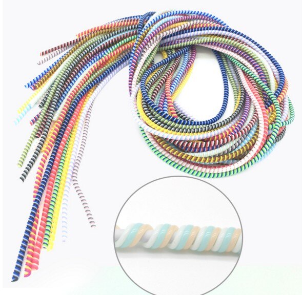2 stk 1.15m hovedtelefon linje kabel beskytter etui ledning beskyttende wrap kabel opruller 3 farve  in 1 til iphone mobiltelefon