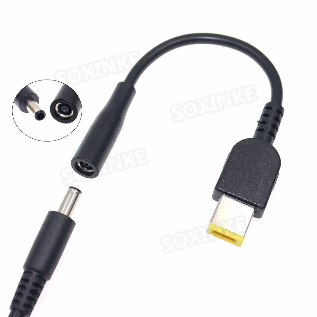 Cable adaptador para ordenador portátil, enchufe cuadrado a 4,5x3,0mm, 5,5x2,1mm, 7,4x5,0, 7,9x5,5mm, Cable convertidor de cargador de energía CC hembra para Lenovo hp