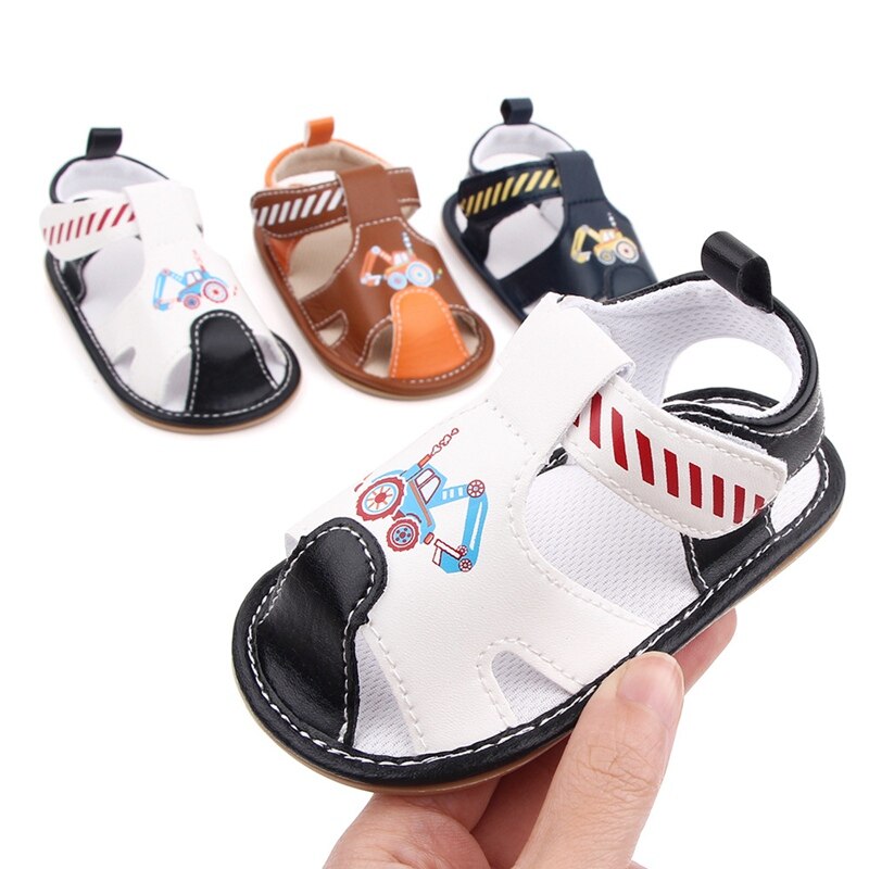 Zomer Schoenen Jongen Zacht Lederen Sandalen Cartoon Auto Hollow Out Pasgeboren Baby Baby Schoenen Casual Zachte Antislip Ademend prewalker