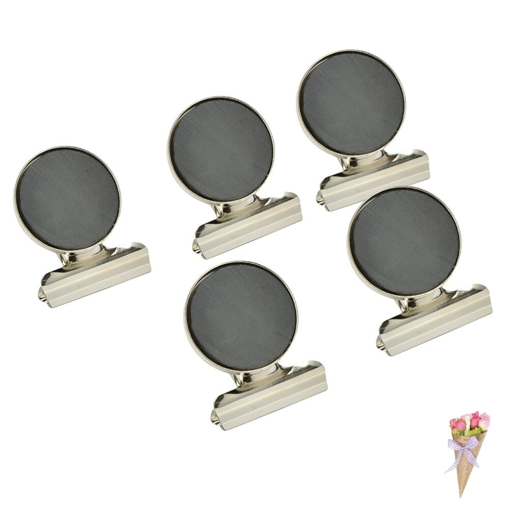 Magnetic Clip Magnet Memo Note Message Holder Silver Metal Clamp Multifunctional Paper white board 5pcs