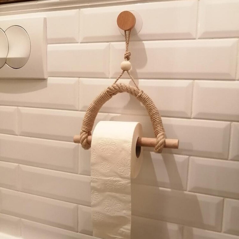 Retro Accessoire Handdoek Opknoping Touw Toiletrolhouder Home Hotel Badkamer Decoratie Benodigdheden Papieren Handdoek Houder Toiletpapier S