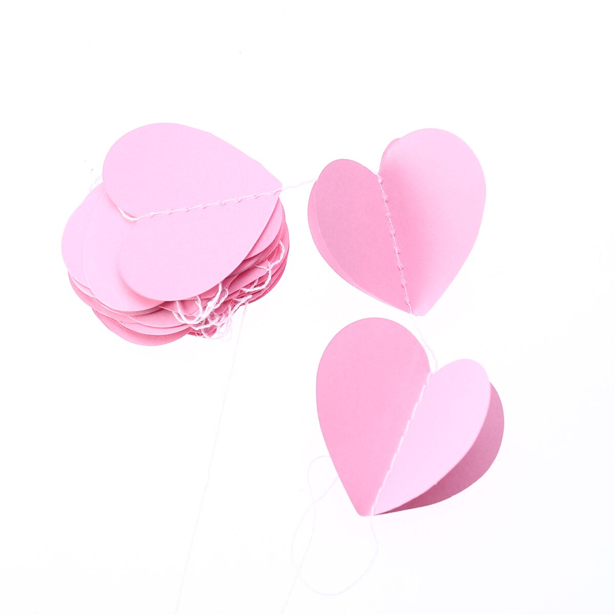 2M Heart Shape Paper Garland Wedding Birthday Party Decoration Event Supplies (Pink)