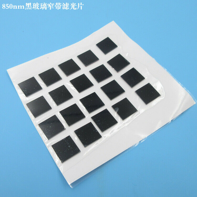 Filtro óptico infrarrojo IR de 850nm, lente de filtro de banda estrecha, filtro de paso de luz Invisible, cristal negro, lentes de 8,2x8,2x1mm, 1 ud.