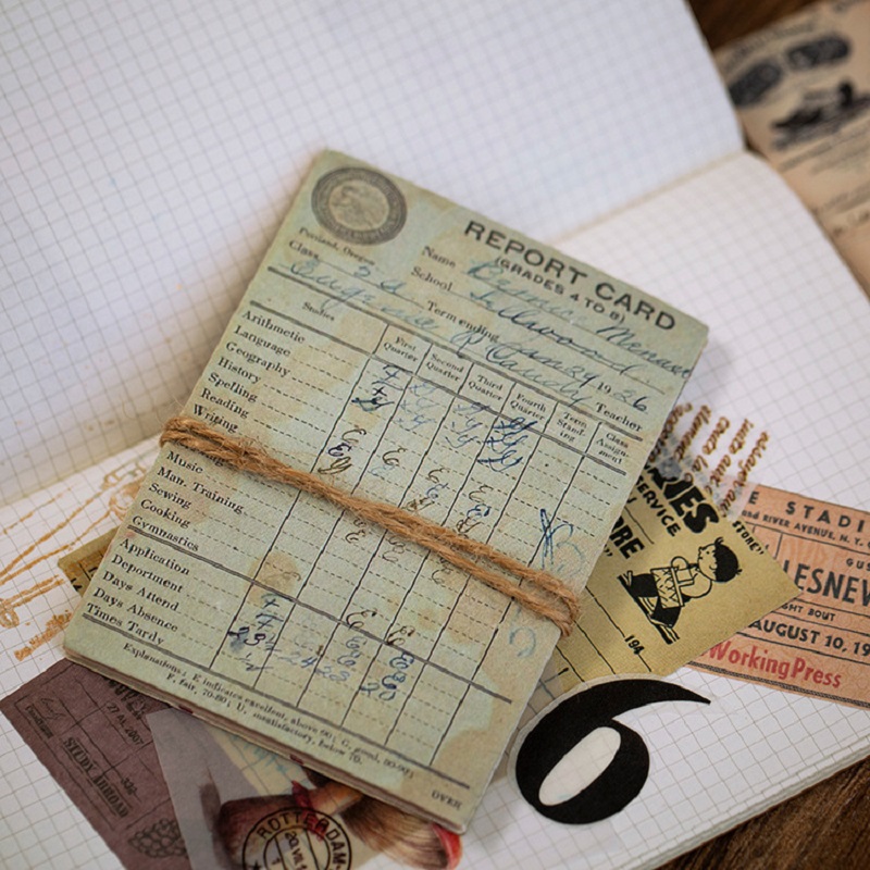 30pcs Ticket Stamp Series Color Handbook Sticker Retro Letterhead Travel Notebook Sticker cute Stationery