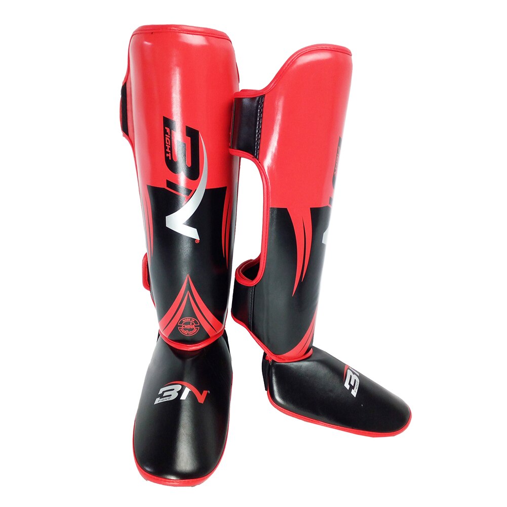 2pcs Kickboxing MMA Boxing Sport Gear Kicking Training Ankle Support Muay Thai Body Shield Sanda Adult Shin Guards Karate Youth: Red / M