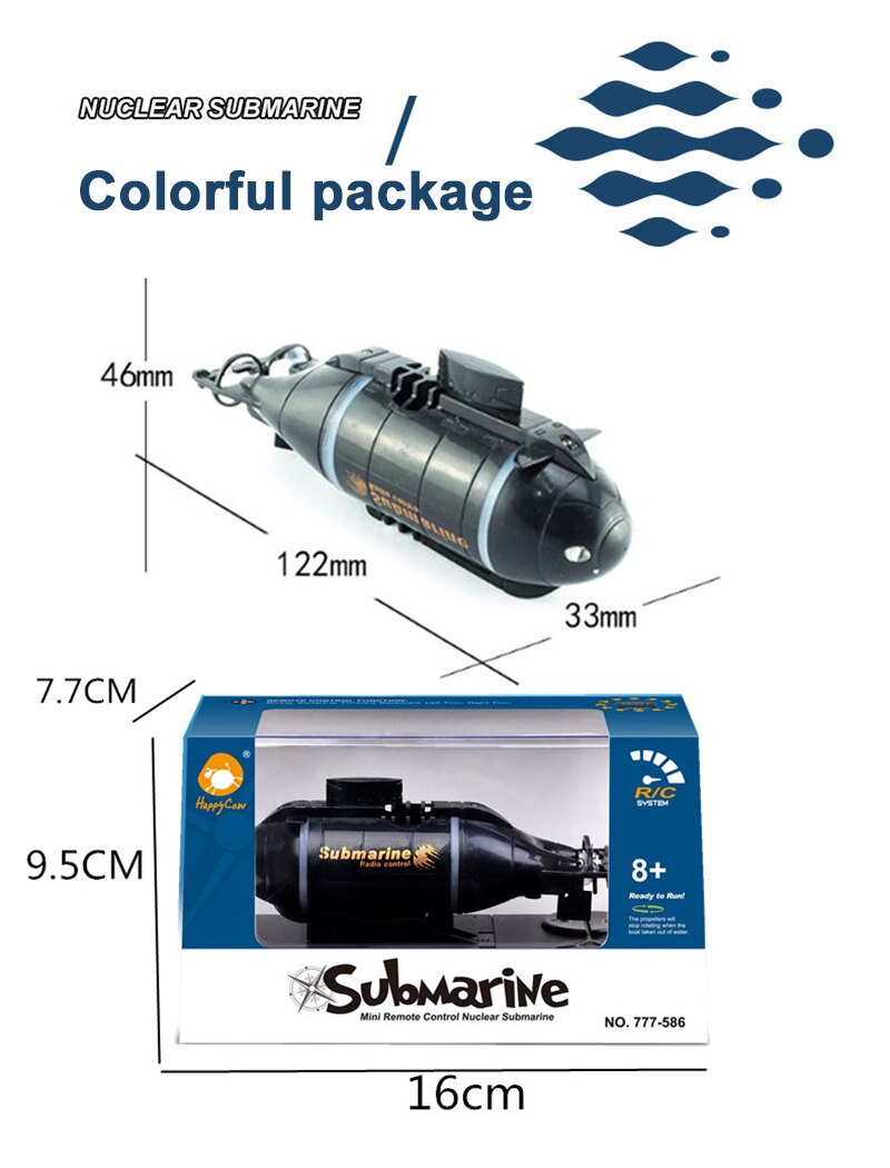 2.4G Draadloze Zes Manier Afstandsbediening Submarine Elektrische Afstandsbediening Speelgoed Model Rc Boten Speelgoed Voor Jongens