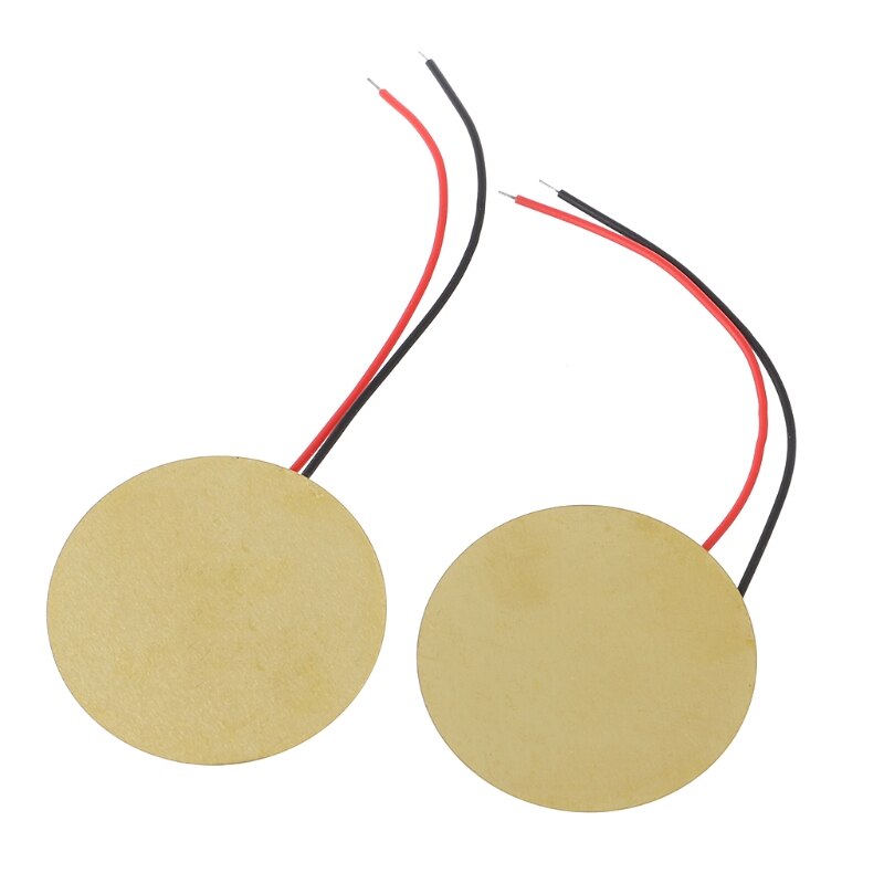 10pcs 35mm Piezo Elements buzzer Sounder Sensor Trigger Drum Disc+ wire copper