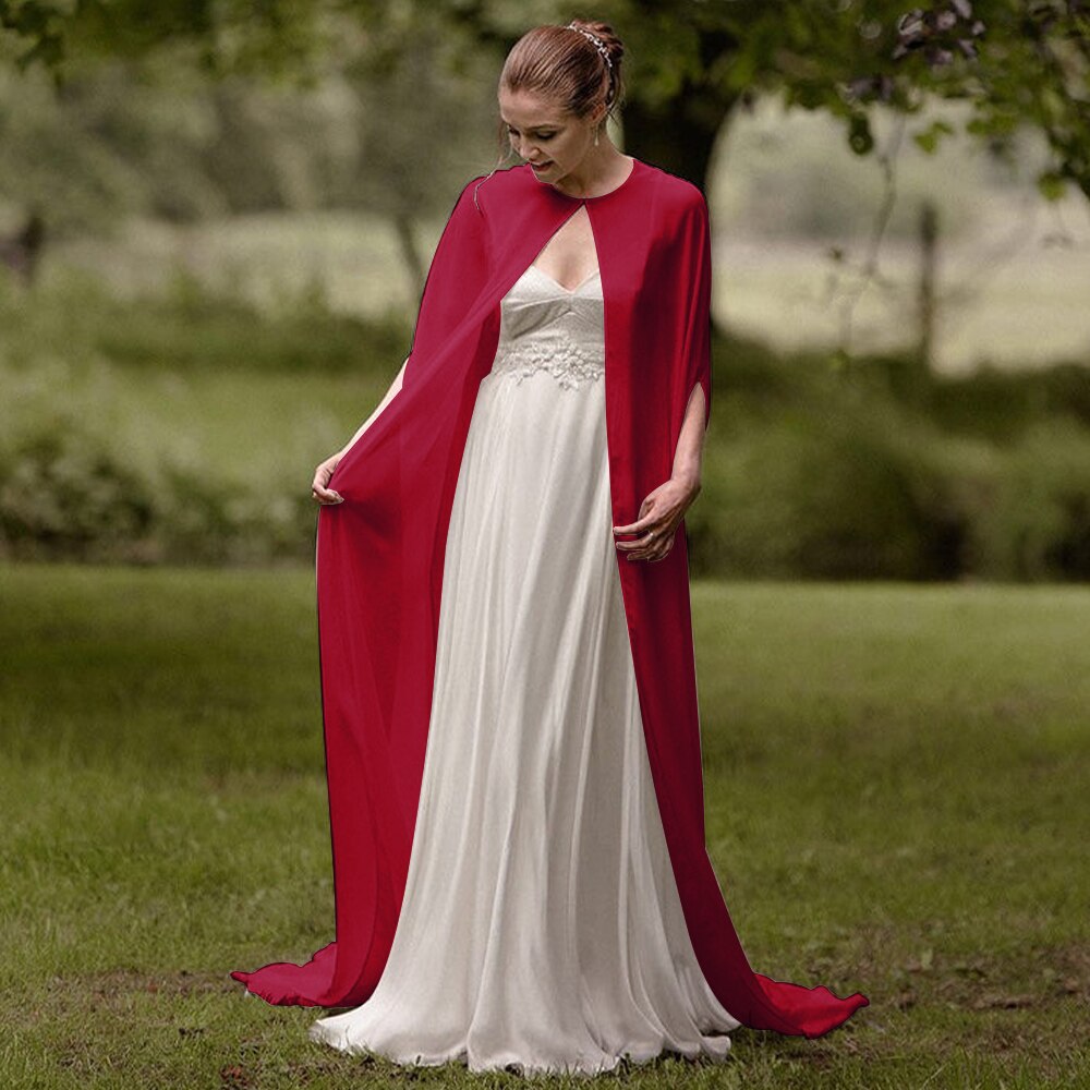 Longue Cape en Mousseline pour Femme, Châle Doux et à Col Rond, Blanc et Noir: XS / Marron