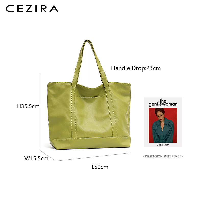 CEZIRA grand sac fourre-tout pour femmes Vegan en cuir sacs à bandoulière dames décontracté en cuir PU sacs à main femme sacs à provisions quotidiens