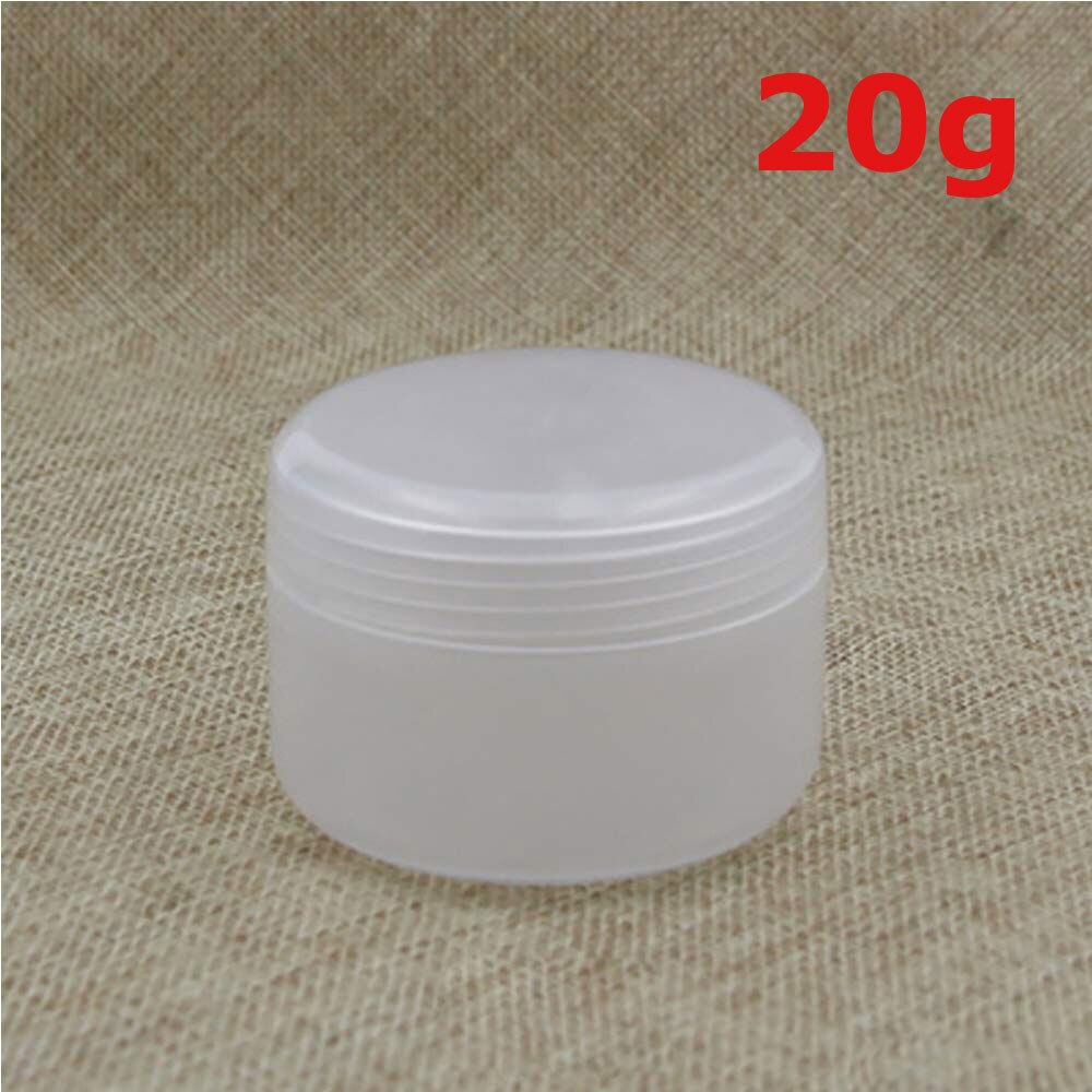 50 stk prøve tomme beholdere krukker gryder flasker med låg dækker etuier til creme lotion kosmetisk makeup olier læbepomade pigmenter: Gennemsigtig  x 20g