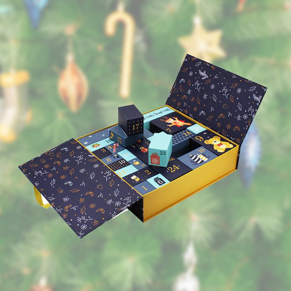 DIY Paper Advent Calendar Box Christmas Countdown 24 Drawers Cabinet Toy for Girl Boy Friend Decorative Ornaments
