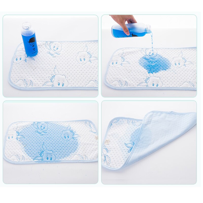 Matelas de lit pour bébé respirant, coussin imperméable pour -né, en coton doux, avec changement d'urine, Durable