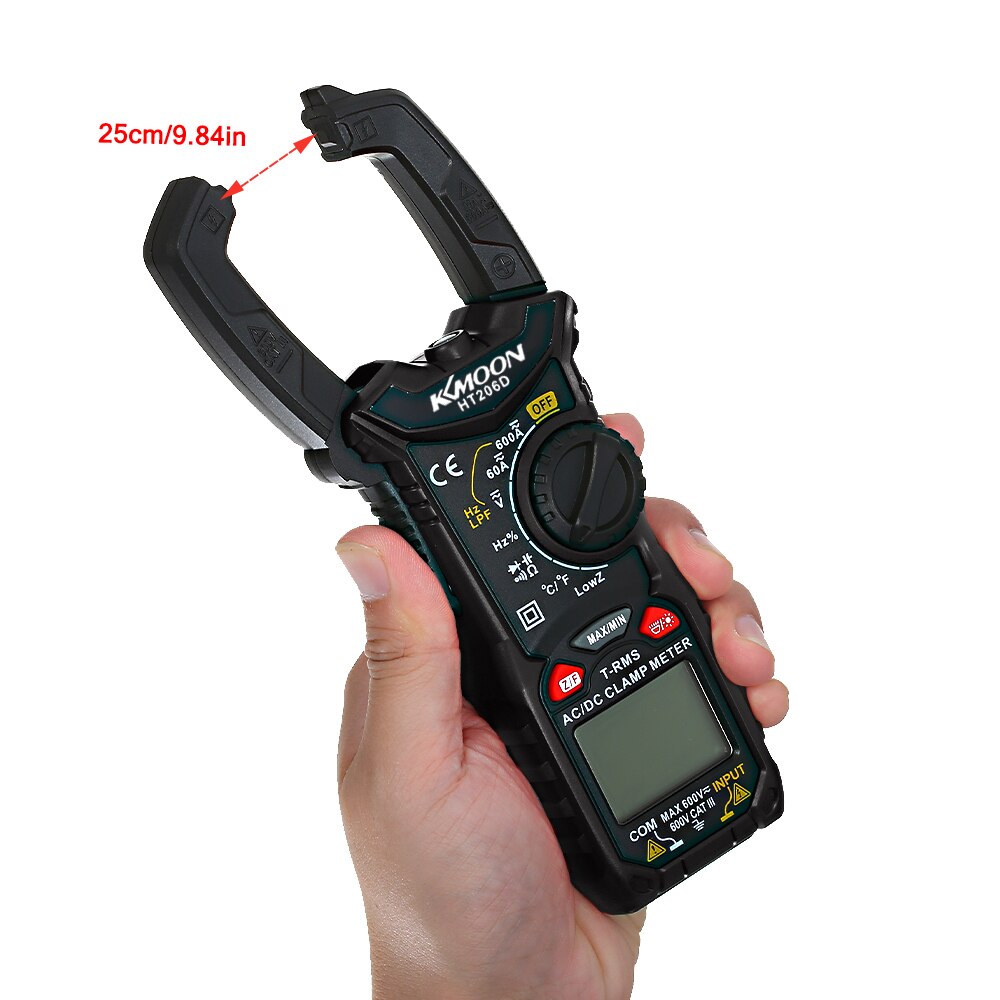 HT206D Digital Clamp Meter Multimeter Current Clamp Pincers AC/DC Voltage Resistance Tester Measuring Tools