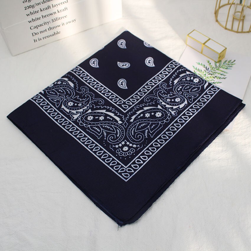 Bandana Vierkante Hoofd Hip Hop Zwart Sjaals Vrouwen Sport Bandana Haarband Sjaal Sport Hoofddeksels Zakdoek: Marineblauw