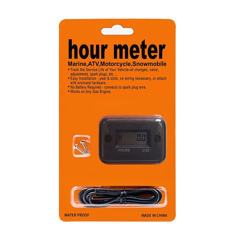Universal Waterproof Digital Hour Counter Portable Engine Gauge Hour Meter For Motorcycle/Boat Engines Counter Hour Meter: Default Title