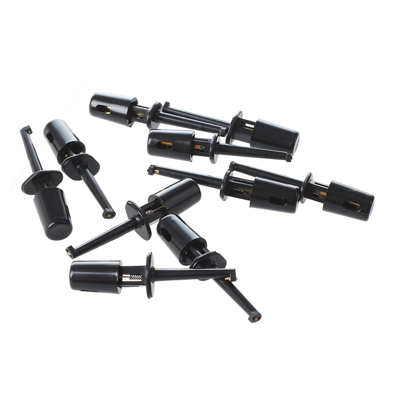 SODIAL(R) Kit de gancho de cable de plomo para pruebas de sonda eléctrica negra 10 Uds: Default Title