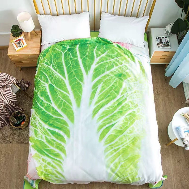 Manta con estampado de lechuga y repollo, manta cálida y suave de felpa para sofá, patrón de verduras, manta polar de franela para niños para camas