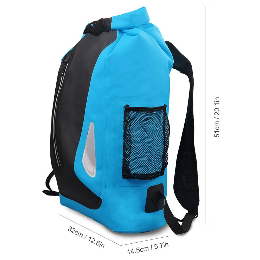 25L Outdoor Waterproof Dry Surfing Bag Reflective Dry Sack Camping Gear Bag Mountaineering Camping Hiking Cycling Sport Backpack