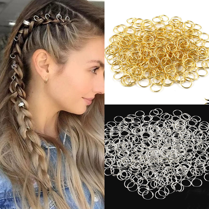 Anneaux de cheveux Dreadlocks 10-16mm, 10 à 50 pièces, accessoires Clips pour femmes, filles et enfants, perles de cheveux, tresses circulaires, style couleur or argent