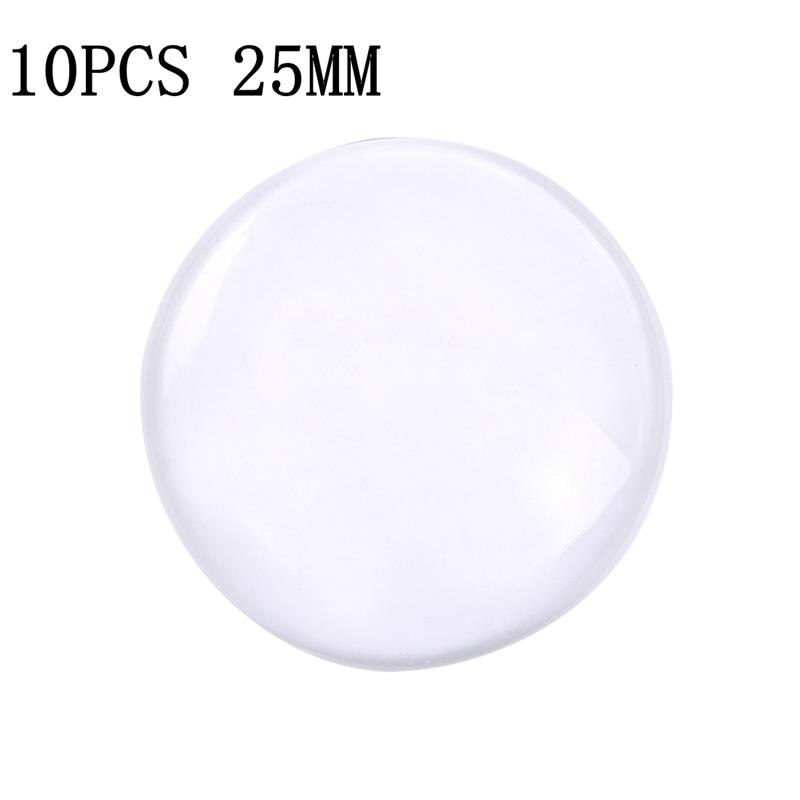 10 Stks/partij 25Mm Ronde Cabochons Transparant Glas Clear Flat Terug Voor Diy Hanger Bevindingen Sieraden Maken Handgemaakte Accessoires: Default Title