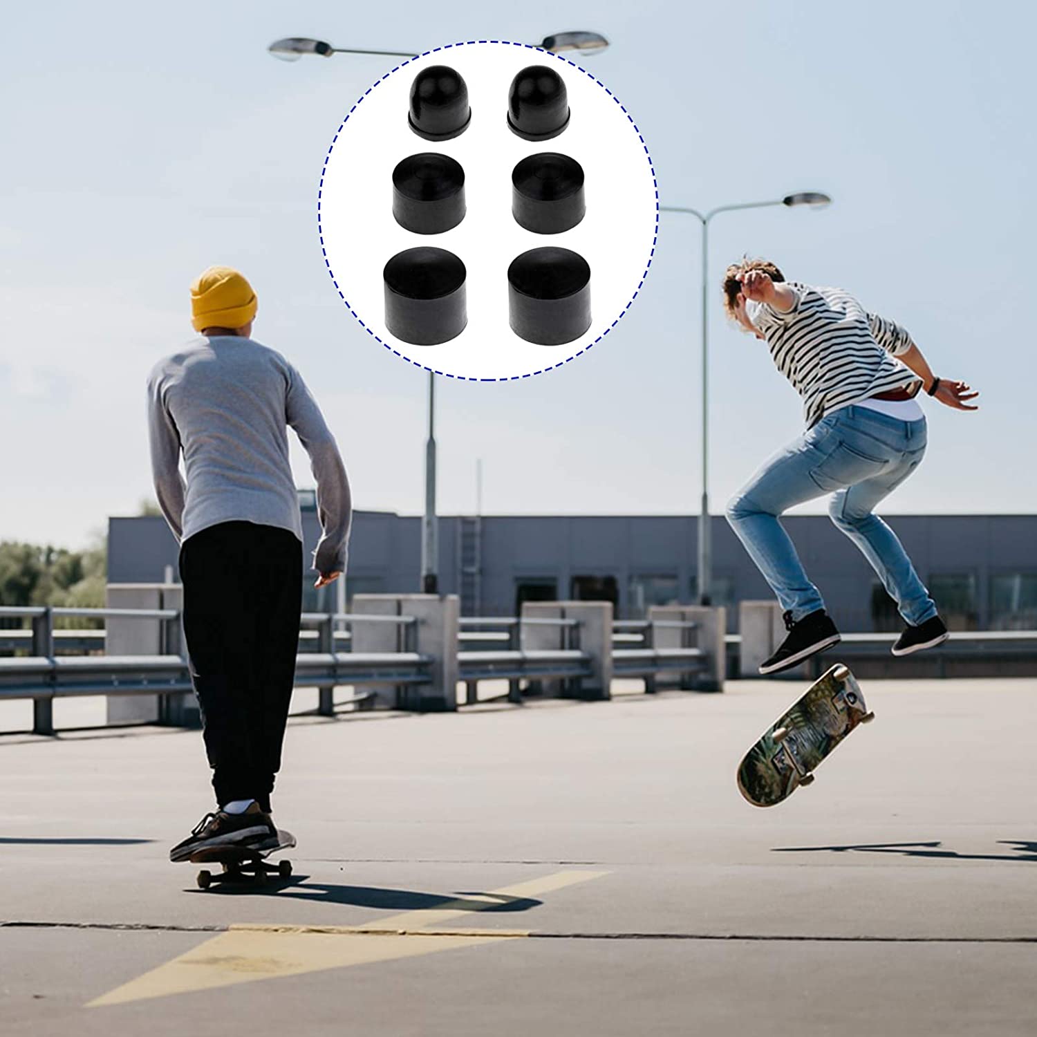 24pcs Skateboard Skateboard Longboard Truck Replacement Pivot Cups Hardware Outdoor Skateboarding Longboard Parts Rebuild Set