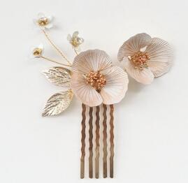 Acessórios de casamento flor hairpins rhiestones cristal headpieces para damas de honra mulheres noivas grampos de cabelo jóias nupcial: b