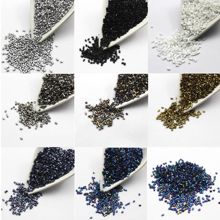 16g 1000pcs 2*3mm Metal Color Tube Garment Beads Loose Spacer Beads Cezch Glass Seed Beads Handmade Jewelry DIY Making Bead JS23