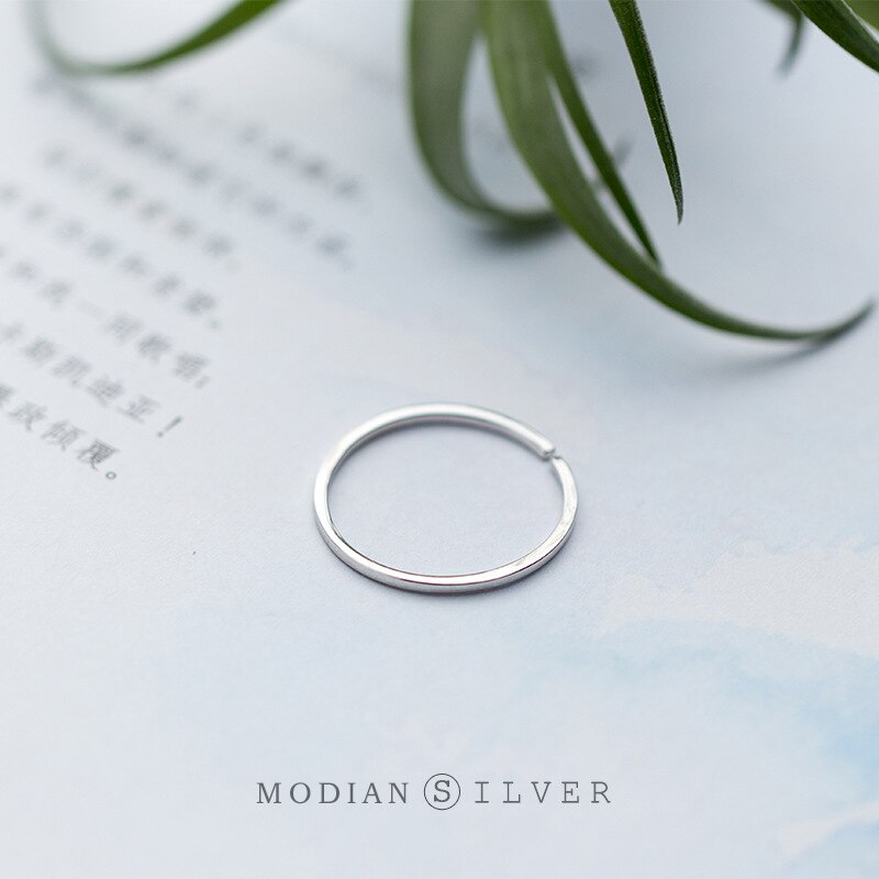 Modian Open Adjustable Slim Ring for Women Authentic 925 Sterling Silver Stackable Simple Ring Fine Jewelry Accessories