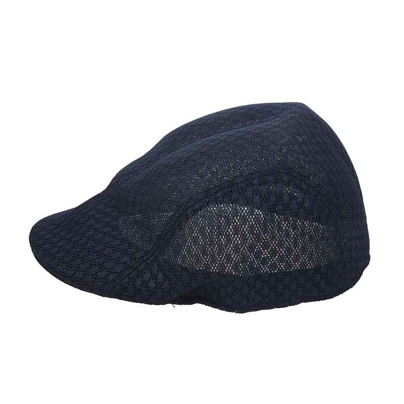 Mesh mens gatsby hat cabbie flat cap newsboy golf beret irish hatte rød: Marine blå