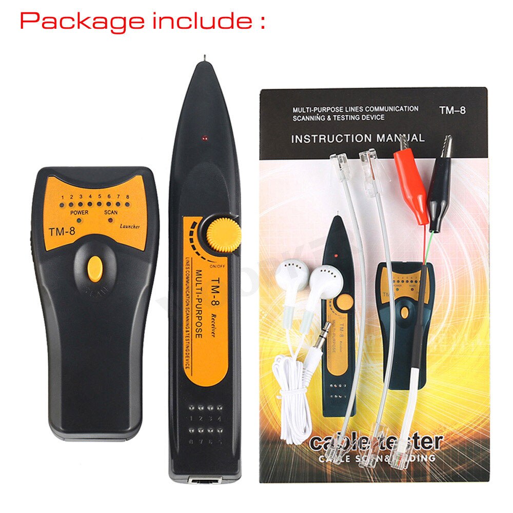 Network Cable Tester Wire Tracker Tracer for RJ11 RJ45 Cat5 Cat6 Telephone Lan Net Cable Automatic Scanner