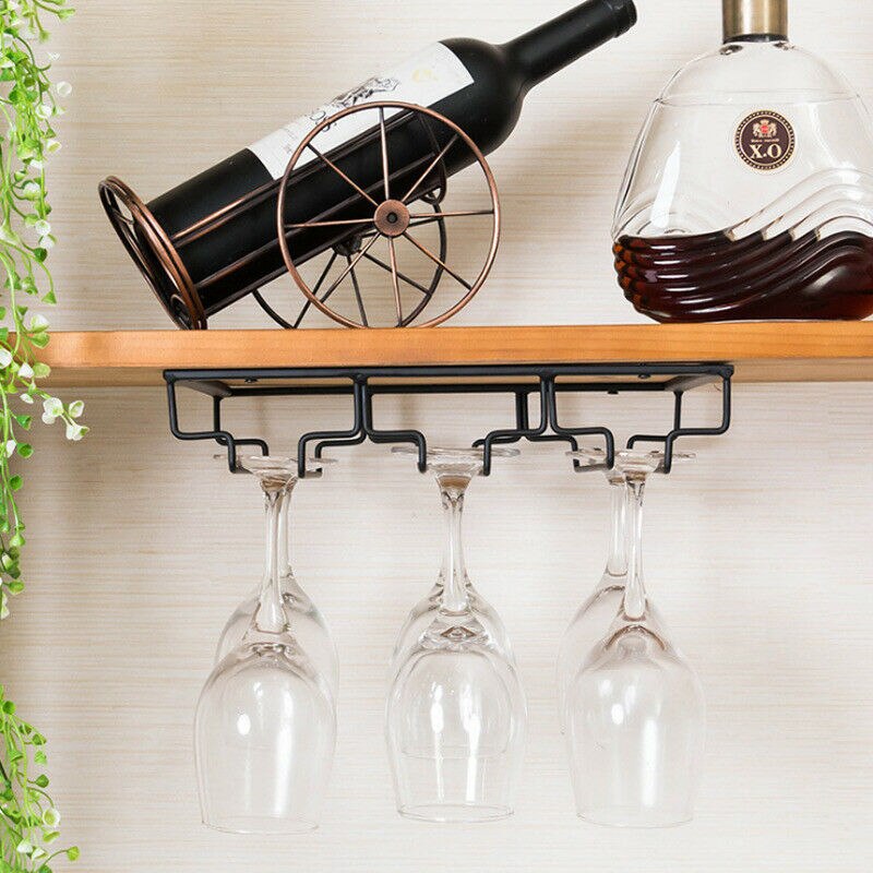 Wijn Glas Rack Roestvrij Staal Opknoping Houder Cup Glaswerk Stand Theekopje Beker Hanger Plank Home Kitchen Bar Sipplies