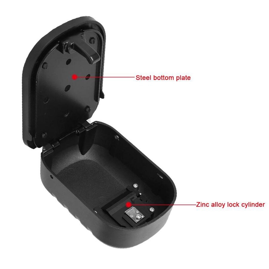 Key Box Wall-Mounted Security Password Storage Box Anti-Theft Organizer for Key ID Cards