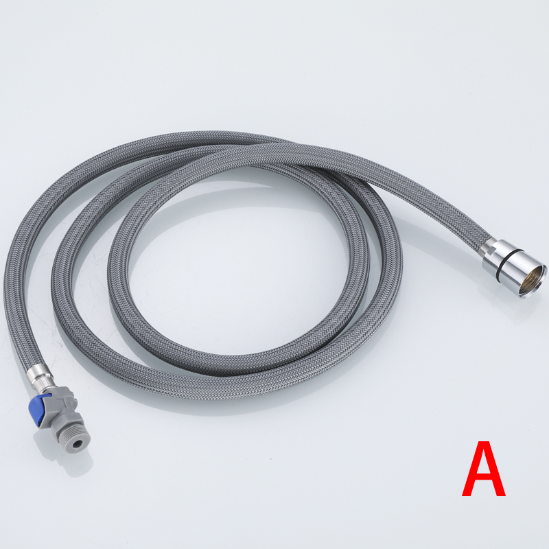 F1/2 M15*1 Replacement Faucet Hose Quick Connect Pull Out Hose Nylon Hose Tube Gray 150cm Shower Kitchen Accessories