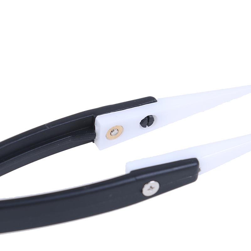 Pinza de plástico con punta de cerámica antiácido, punta de punta fina con resistencia al calor, 1x10mm