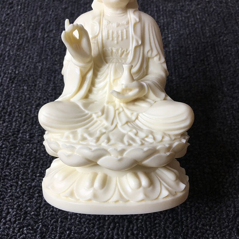 Valkoinen lootus guanyin patsas, modernin taiteen veistos, vedenpuhdistuspullo guanyin bodhisattva, korkealuokkainen kodin sisustuspatsas