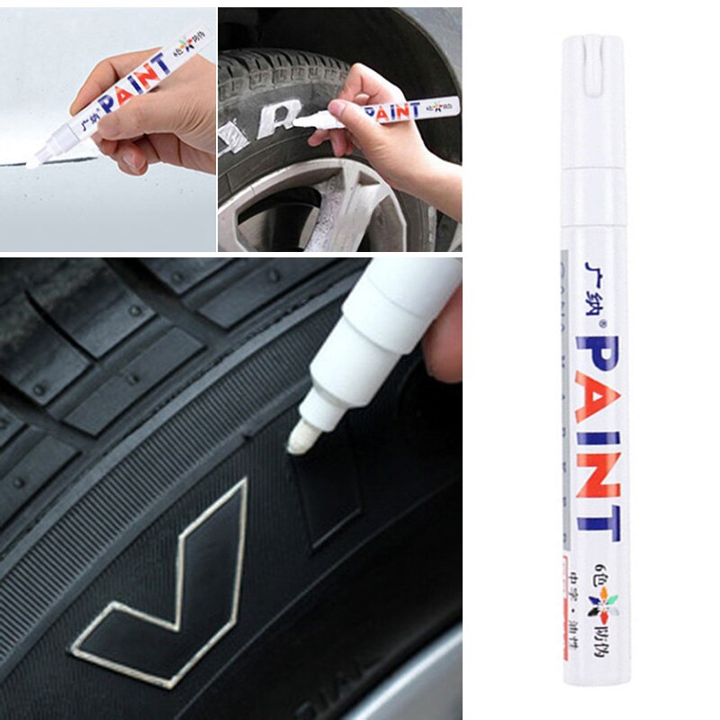 1 stücke Weiß Reifen Stift Fahrzeug Professionelle Auto Kratzer Reparatur Farbe Reifen Stift Ausbessern Reparatur Stift Auto Auto Motorrad Reifen