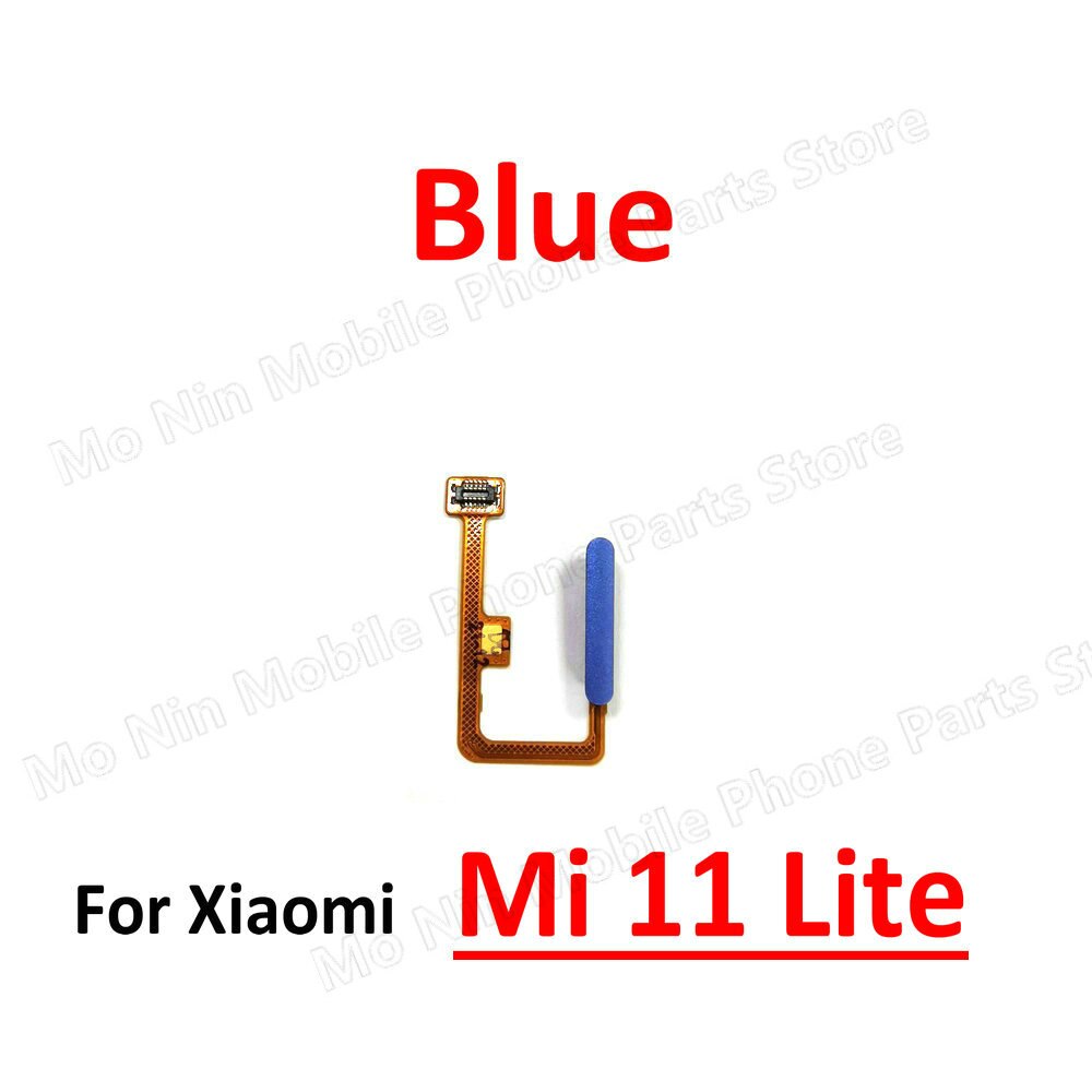 Für Xiaomi MI 11 Lite berühren Ich würde Fingerabdruck Sensor Heimat Geschmack Band biegen Kabel: Blau