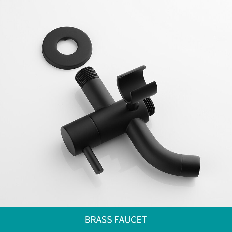 Dysesprøyte håndhold shattaf bidet dusjkran kran med tut 1.5m slangebrakett til hagetoalett: naken kran