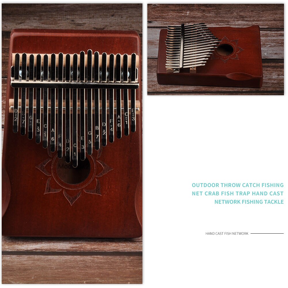 Mbira-kalimba de madera, instrumento Musical con de ciervo, 17 teclas, Piano de pulgar de madera de Acacia