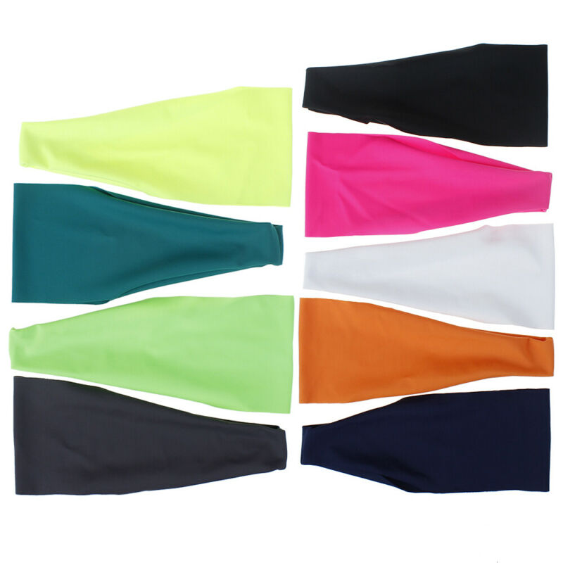 Casual Sport Haarband Elastische Brede Blend Yoga Haarbanden Oefening Vrouwen Mannen Hoofdband Zweetband Pure Kleur