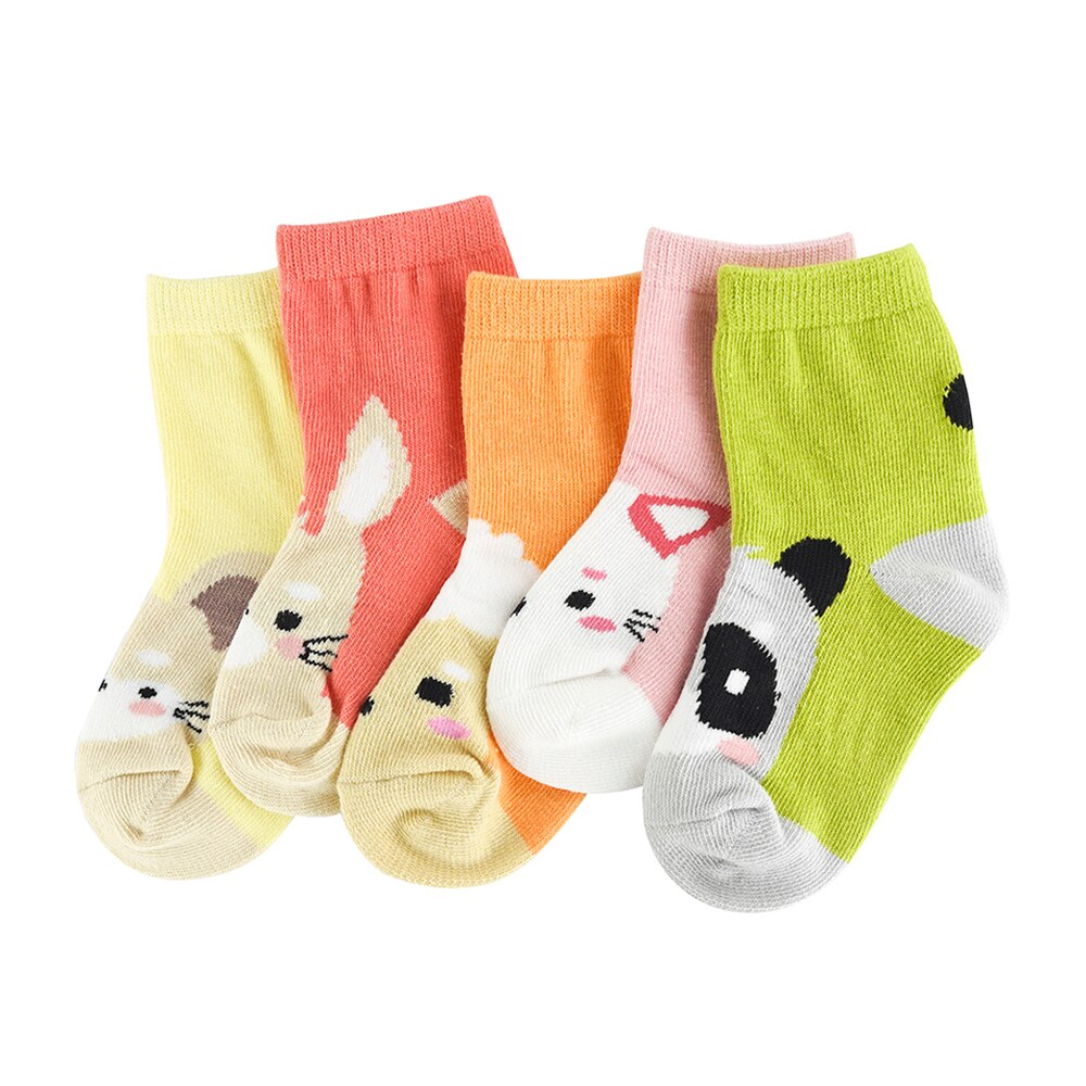 5 par/lote de calcetines suaves de para bebés Y niños calcetines de algodón transpirables Unisex para 1-10 años: 1 to 3 year S