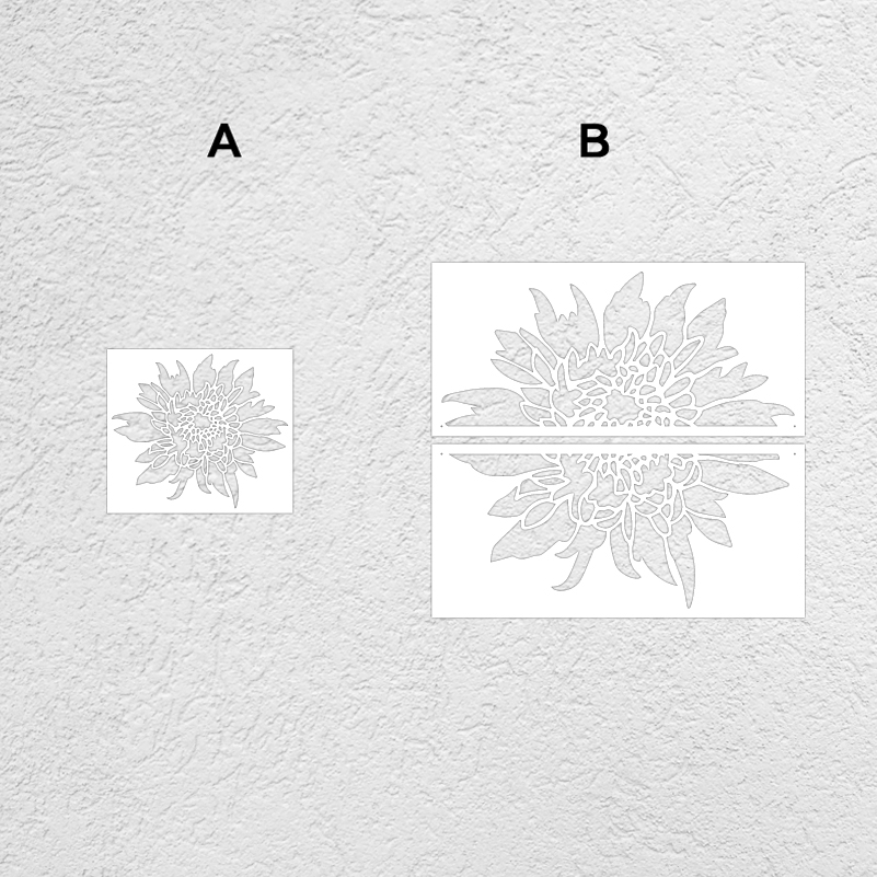 40cm - 80cm Szablon ścienny robić malowania Dekoracyjny wystrój Gips Dekoracje Szablon robić malowania Szpachlówka Duży kwiat Kwiat S255: S